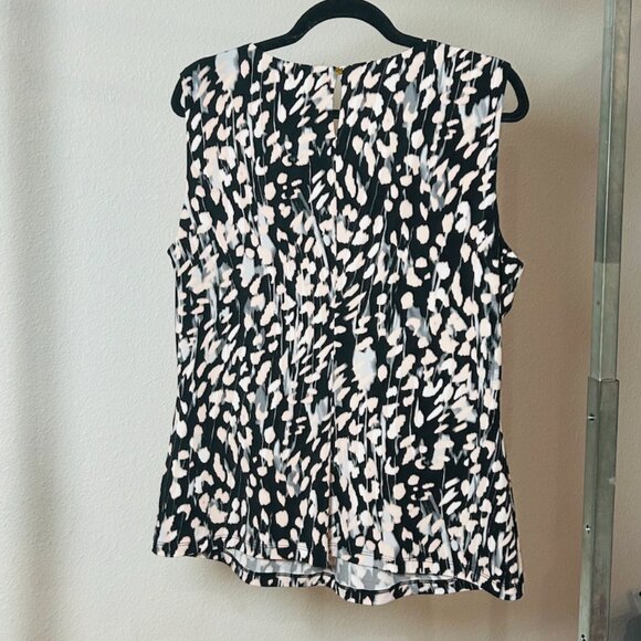 NEW Calvin Klein Abstract Sleeveless Pink/Gray/Black Blouse, NWOT - Picture 4 of 5